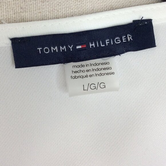 Tommy Hilfiger Camisole Tank Top Womens Size Large White Ruffle Sleeveless Sheer - Picture 8 of 9